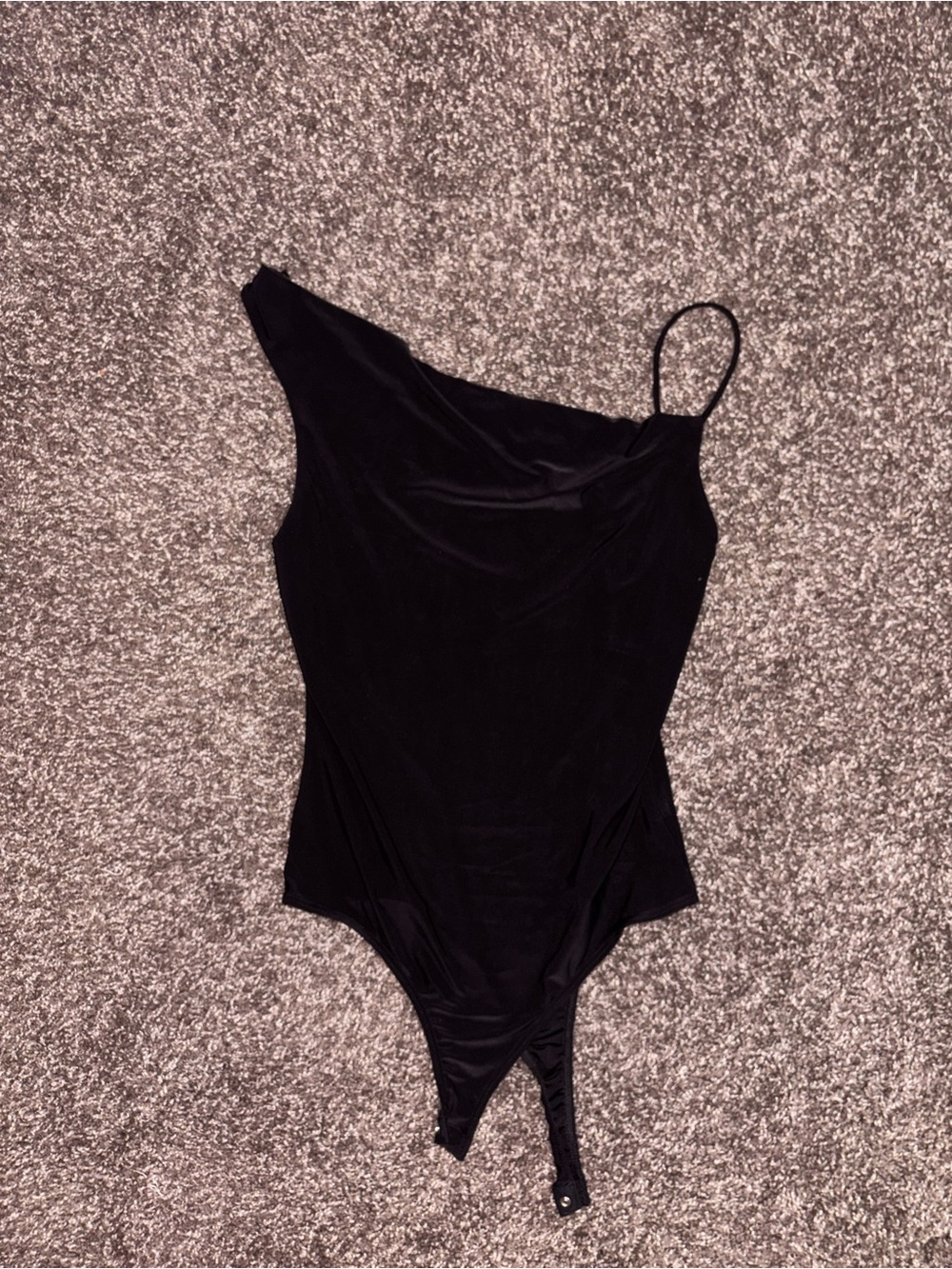 Black One-Shoulder One-Piece Bodysuit